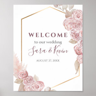 Bohemische Rosen und goldene Hochzeit Poster