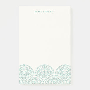 Bohemische Scallops nach dem Einsetzen - Jade Post-it Klebezettel