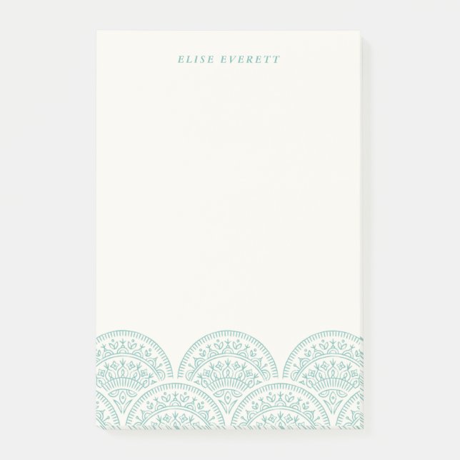 Bohemische Scallops nach dem Einsetzen - Jade Post-it Klebezettel (Vorderseite)