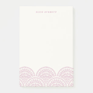 Bohemische Scallops nach der Fertigstellung - Lila Post-it Klebezettel