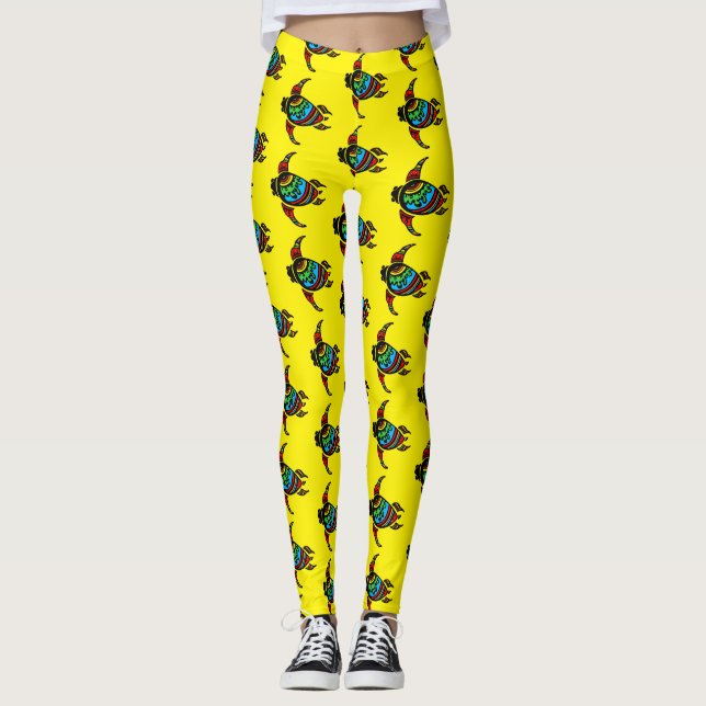 Bohemische Schildkröten-Leggings Leggings (Vorderseite)