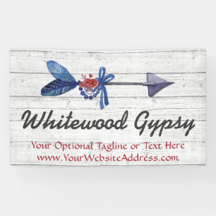 Bohemische Sinti und Roma Arrow Feather & Beads Ru Banner