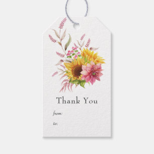 Bohemische Sonne und Burgund Plum Floral Geschenkanhänger