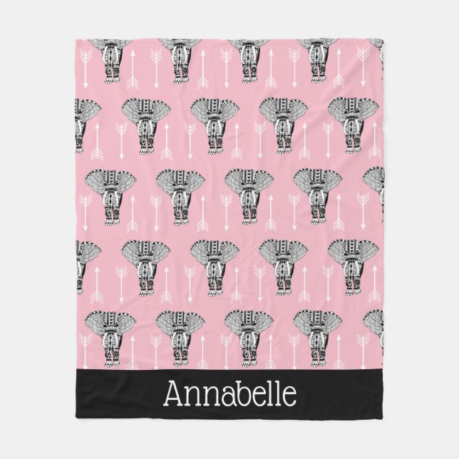 Bohemische Stammelementare und weiße Pfeile Fleecedecke (Vorderseite)