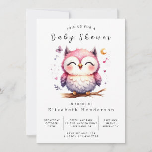 Bohemische Stylish Owl Baby Dusche Einladung