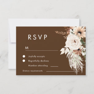 Bohemische Terracotta Herbst & Summer Wedding RSVP Karte