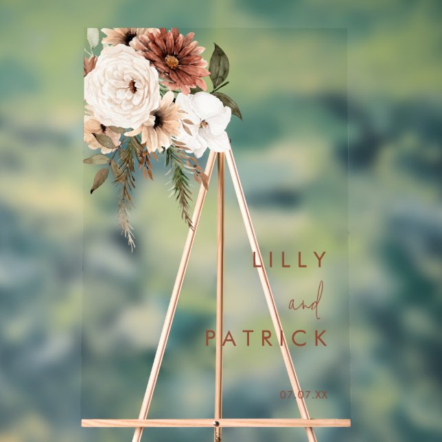 Bohemische Terracotta-Hochzeit Acrylschild (Neutral)