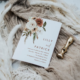 Bohemische Terracotta-Hochzeit Einladung