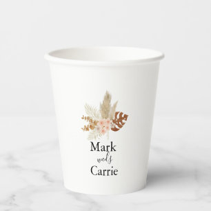 Bohemische Terracotta Hochzeitspapier Pappbecher