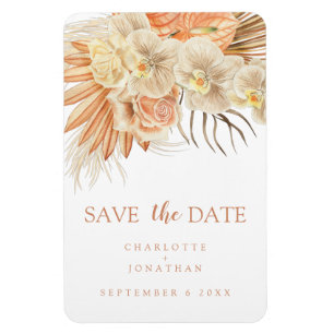 Bohemische Terracotta Wedding Save the Date Magnet