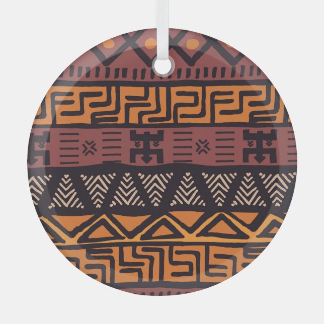Bohemische Tribal Geometrie Ornament Aus Glas (Vorderseite)