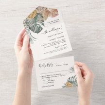 Bohemische tropische Blätter Hochzeit