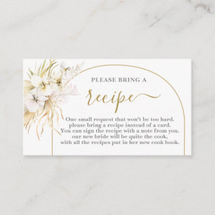 Bohemische Tropische Brautparty-Rezept-Karte Begleitkarte