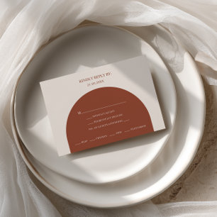 Bohemische verbrannte Orange Arch Menü Wahl RSVP K Karte