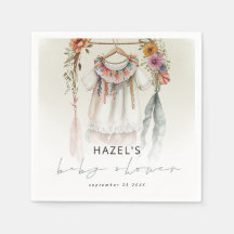 Bohemische Vintage Kleidung Script Babydusche