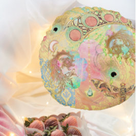 Bohemische Vintage Kunst einzigartig Hippie Pasta Rundes Kissen