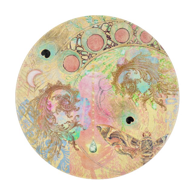 Bohemische Vintage Kunst einzigartig Hippie Pasta  Schneidebrett (Vorderseite)