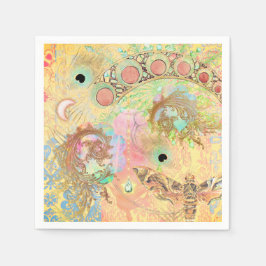 Bohemische Vintage Kunst einzigartig Hippie Pasta Serviette