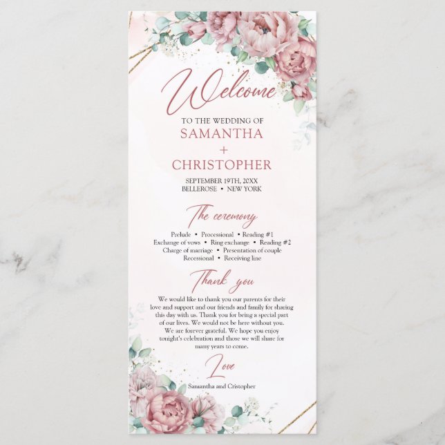 Bohemische Vintage Rose Programm (Vorderseite)