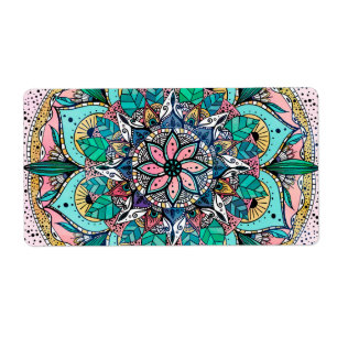 Bohemische Wasserfarbenflorale Mandala