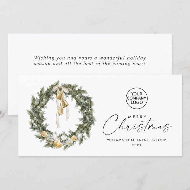 Bohemische Weihnachtsfeier Unternehmensgrüße Feiertagskarte (Vorne/Hinten)