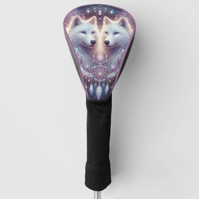 Bohemische Weißwölfe und Dreamcatcher Golf Headcover (Vorderseite)