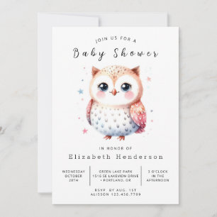 Bohemische Whimsical Owl Baby Dusche Einladung