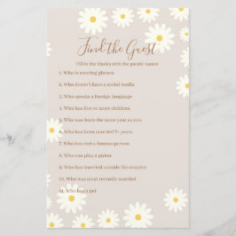 Bohemische White Daisy Floral Finden Sie die Gäste