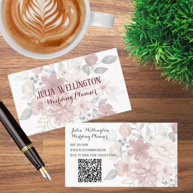 Bohemische Wildblume Bouquet mit QR-Code Visitenkarte (Von Creator hochgeladen)