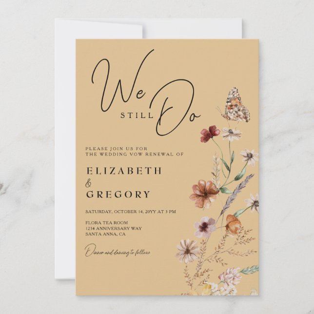 Bohemische Wildblume, die wir immer noch neu verlä Einladung (Vorderseite)