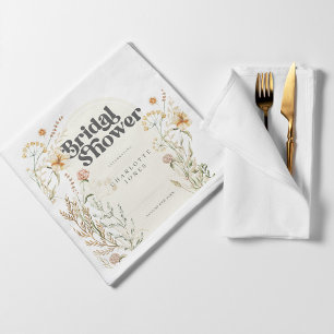 Bohemische Wildblumen Foto Arch Brautparty Serviette