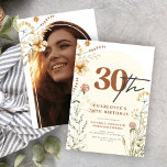 Bohemische Wildblumen Foto Einladung<br><div class="desc">Bohemische Wildblumen Foto Arch 30. Geburtstag Einladung</div>