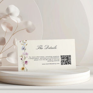 Bohemische Wildblumen QR-Code Details Hochzeiten Begleitkarte