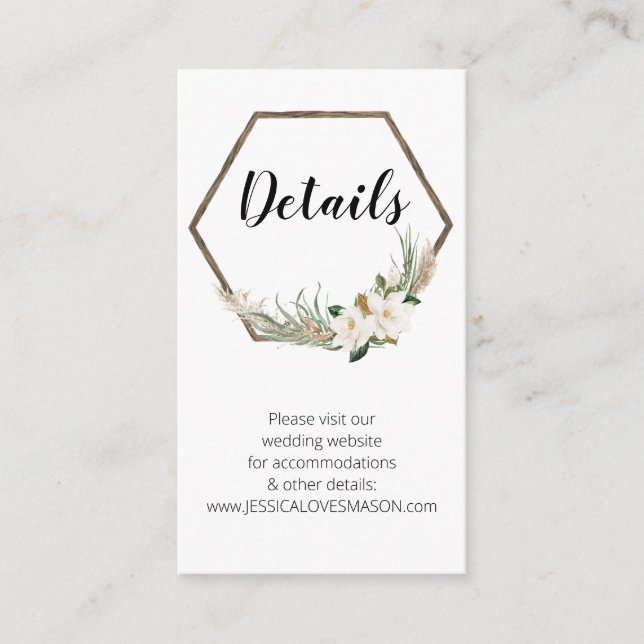 Bohemische Wreath Wedding Website Beipackkarte Begleitkarte (Vorderseite)