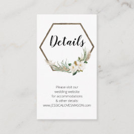 Bohemische Wreath Wedding Website Beipackkarte Begleitkarte