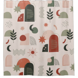 Bohemischer Abstrakter geometrischer Duschvorhang