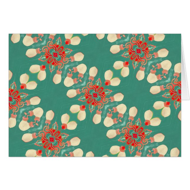 Bohemischer bezaubernder Türkis-korallenrote (Vorderseite (Horizontal))