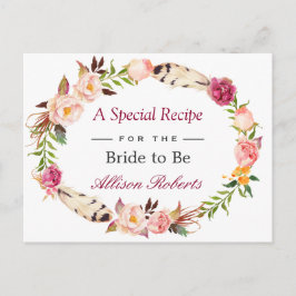 Bohemischer Blumenreath Boho Brautparty Rezept Postkarte
