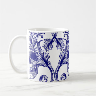 Bohemischer Damast, Schädel nahtlos verzieren. Kaffeetasse