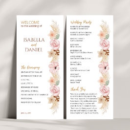 Bohemischer Empfang Party Boho Floral Wedding Programm