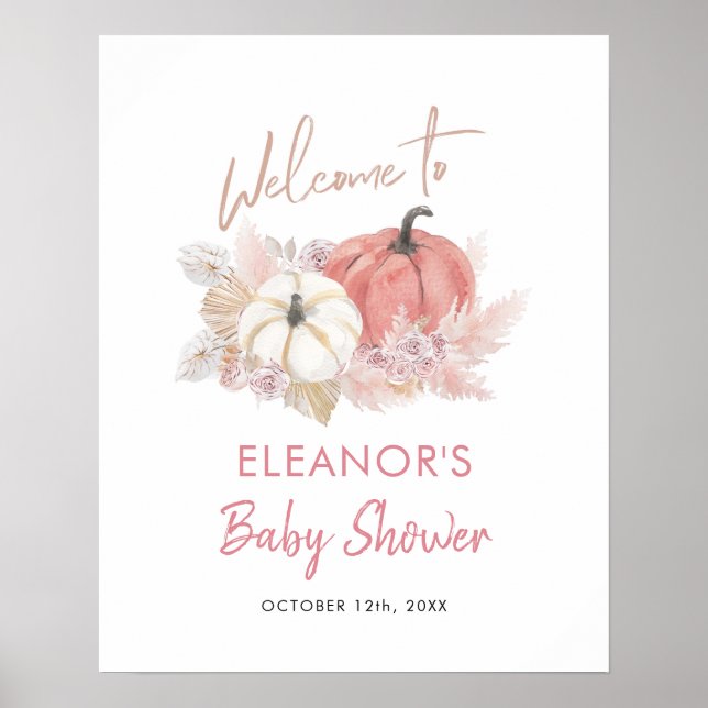 Bohemischer Fall der Liebe Pumpkin Begrüßungszeich Poster (Vorne)