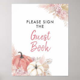 Bohemischer Fall in der Liebe Pumpkin Gast Book Poster