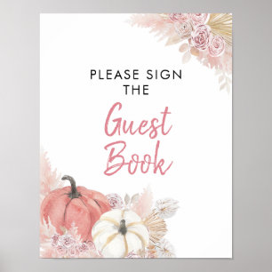 Bohemischer Fall in der Liebe Pumpkin Gast Book Poster