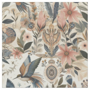 Bohemischer Farbmix und Thema Blume Stoff