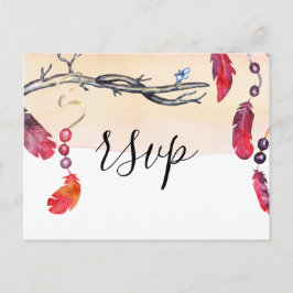 Bohemischer freier Geist Hochzeit rsvp Postkarte