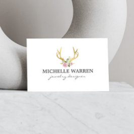 Bohemischer Goldanker mit Blume Visitenkarte