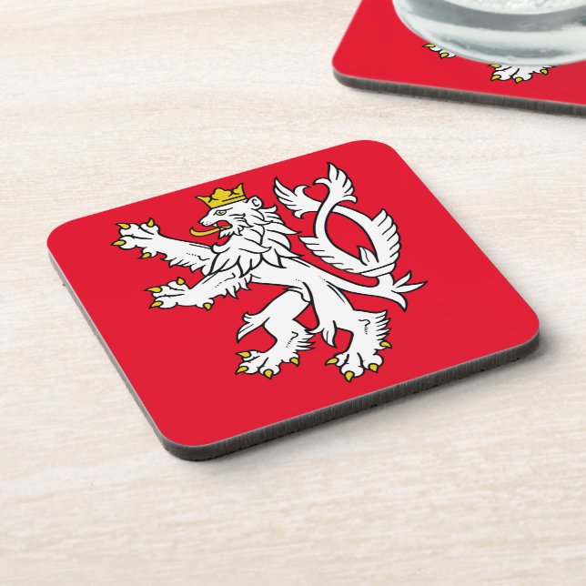 Bohemischer heraldischer Löwe Getränkeuntersetzer (Linke Seite)
