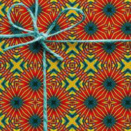 Bohemischer Hippie Red Blue Yellow Cooler Ethnic-T Geschenkpapier