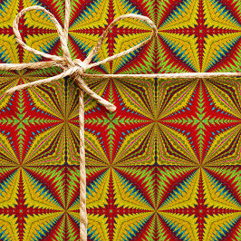 Bohemischer Hippie Red Yellow Vintag Tribal Ethnic Geschenkpapier