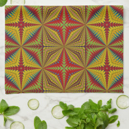 Bohemischer Hippie Red Yellow Vintag Tribal Ethnic Geschirrtuch